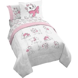Jay Franco Kids Comforter Set Includes Sheets and Pillow Covers – Soft and Cozy Bed Set for Stylish Room Decor, Beige – Harry Potter, 5 Piece Twin Size Bedding(White – Aristocats)