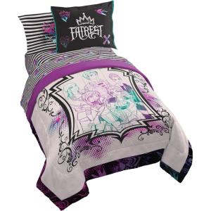 Jay Franco Kids Comforter Set Includes Sheets and Pillow Covers – Soft and Cozy Bed Set for Stylish Room Decor, Blue – Bluey & Bingo, 5 Piece Twin(Multi – Descendants)