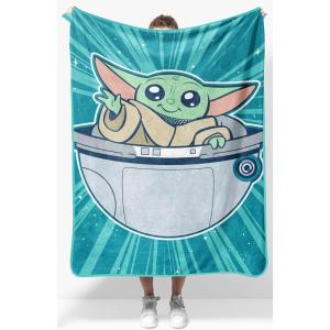 Jay Franco Kids Plush Throw Blanket – Soft & Comfy Throw for Couch or Bed – Cozy Home Décor for Living Room & Bedroom, Pink – Bluey, 40×50 – Travel Blanket(Teal – Mandalorian)