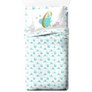 Jay Franco Kids Sheet Set with Fitted, Flat Sheets & Pillow Cover – Ultra-Soft Bedding with Pillowcase for Room Decor, White – Bluey, 4 Piece Full(Blue – Princess Cinderella)