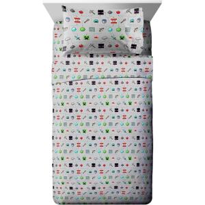 Jay Franco Kids Sheet Set with Fitted, Flat Sheets & Pillow Cover – Ultra-Soft Bedding with Pillowcase for Room Decor, White – Bluey, 4 Piece Full(Gray)