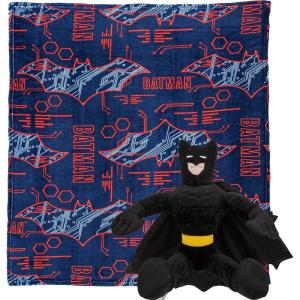 Northwest Bluey Character Hugger Pillow & Silk Touch Throw Blanket Set, 40″ x 50″, Hooray(Batman – Cyber Symbols)