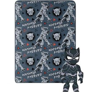 Northwest Bluey Character Hugger Pillow & Silk Touch Throw Blanket Set, 40″ x 50″, Hooray(Black Panther – Panther Claws)