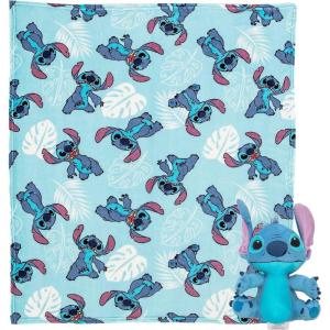Northwest Bluey Character Hugger Pillow & Silk Touch Throw Blanket Set, 40″ x 50″, Hooray(Lilo & Stitch – Classic Palms)
