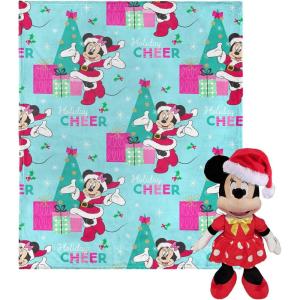 Northwest Bluey Character Hugger Pillow & Silk Touch Throw Blanket Set, 40″ x 50″, Hooray(Mickey Mouse Holiday Joy)