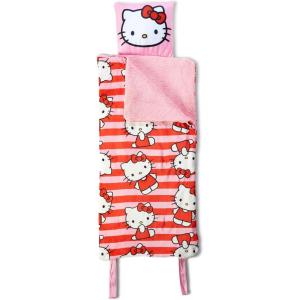 Silk Touch Sherpa Slumber Bag for Boys and Girls, Sleeping Bag with Zipper, 27 x 56 inches(Hello Kitty Bow Friendly w/ Pillow)