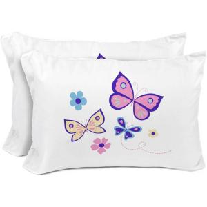 Sunny Side Up Bluey & Bingo (Pack of 2) Reversible Pillowcases – Double Sided Pillow Covers – Kids Super Soft Bedding(White – Flutter)