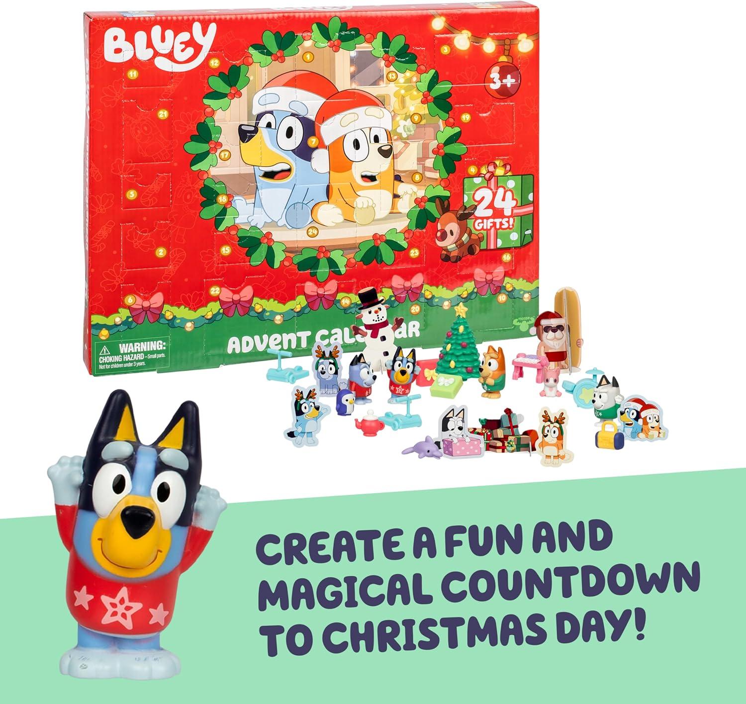 imageBluey Advent Calendar Pack Toys for Girls and Boys 24 Days of Surprises Kids 2025 Advent Calendar wAccessories Stickers amp Mini Christmas TreeAdvent Calendar Mini Figures