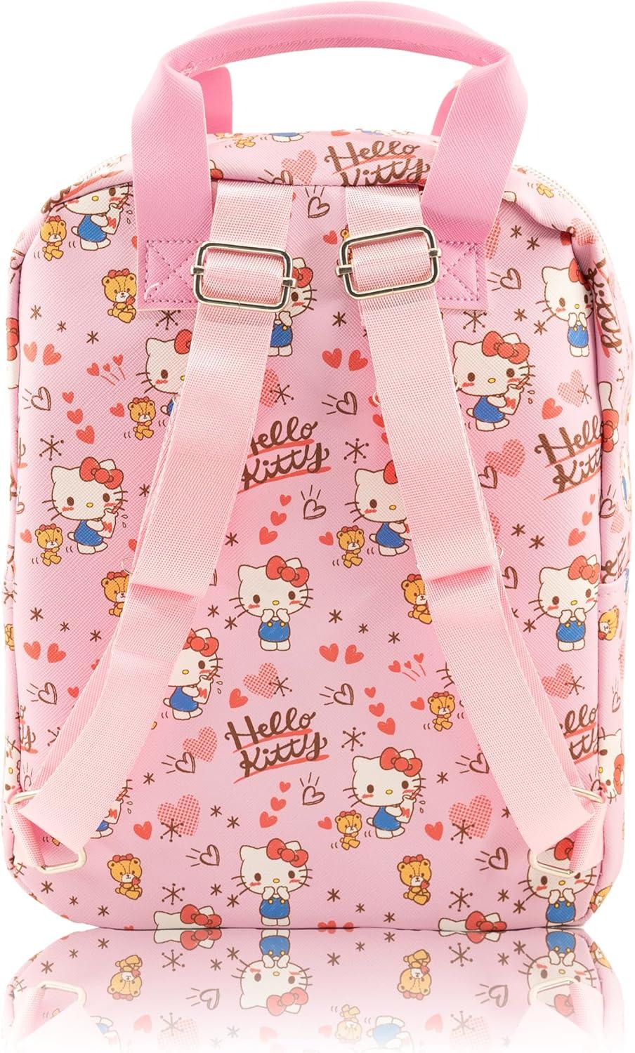imageFast Forward Bluey Mini Backpack for Kids amp Adults 10 PU Leather Bluey Backpack Purse Featuring Bluey Toddler Travel Bag Small Backpack Bookbag for School Travel or Everyday Use Ages 3Hello Kitty