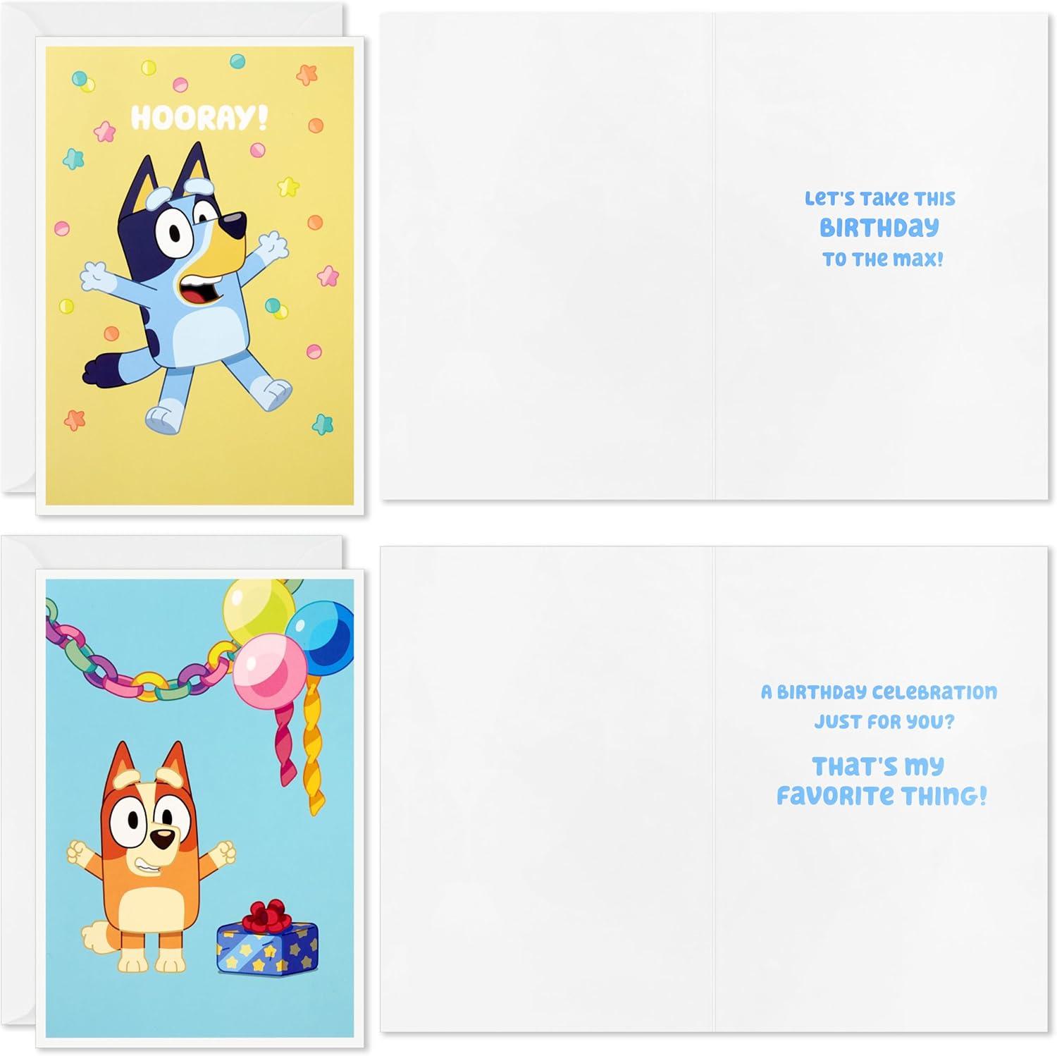 imageHallmark Bluey Kids Birthday Card Assortment 16 Cards with Envelopes Unicorn Dance Mode HoorayUnicorn  Dance Mode  Hooray