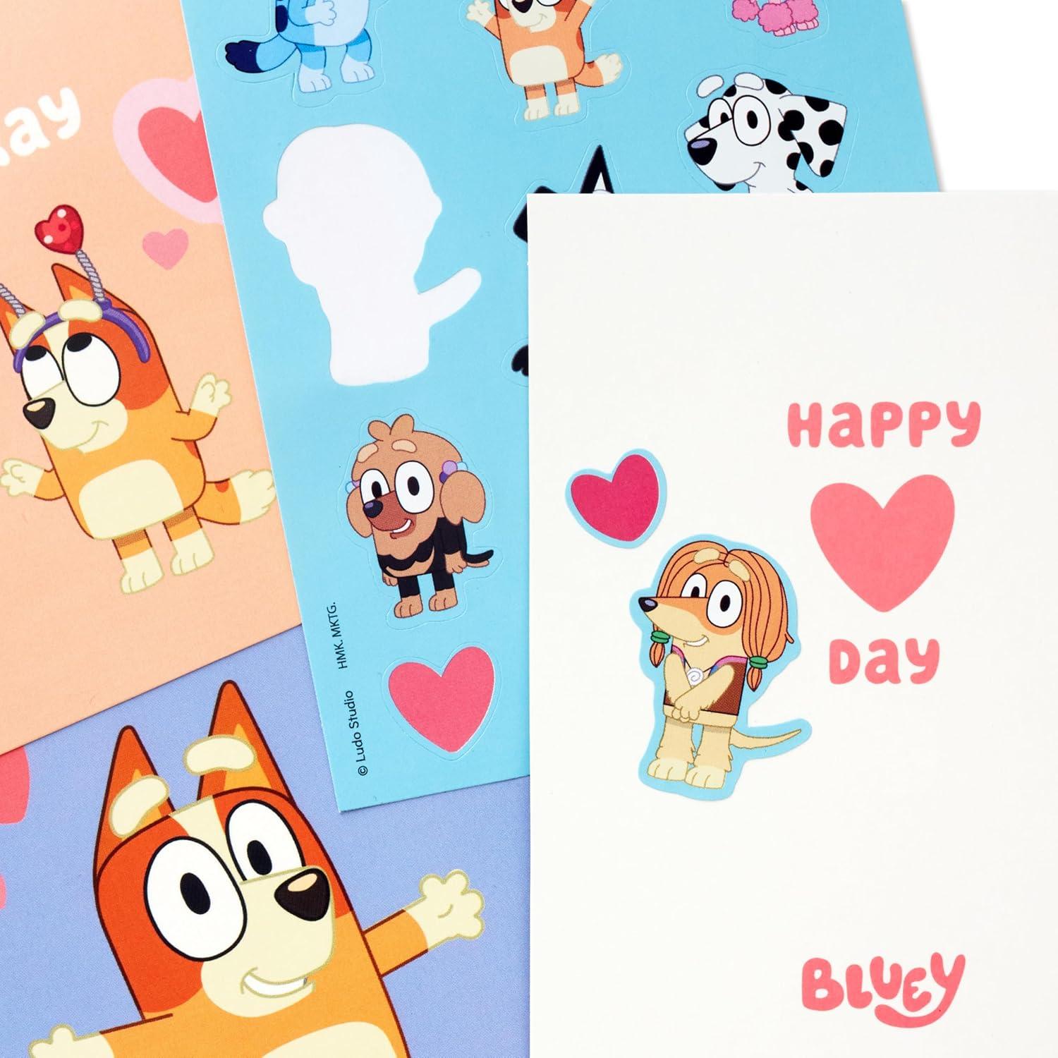 imageHallmark Bluey Valentines Day Cards and Stickers for Kids School 24 Classroom Valentines with EnvelopesBluey Valentines with Stickers