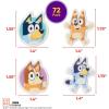 DecoSet® Bluey Dance Mode Cake Toppers, 3 Piece Cake Decoration With Bluey And Bingo Figurines and Muffin & Socks Poly Pic, For Birthday, Parties, Celebration(Cupcake Rings)