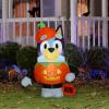 Gemmy Bluey Halloween Inflatable, 3.5 Ft Tall Lighted Bluey in Jack O’ Lantern Costume Yard Decoration, Outdoor Decor with Stakes and Tethers