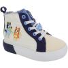 Ground Up Bluey Sneakers for Kids – Unisex High-top Bluey and Bingo Shoes with a Side Zipper so They Slip on!(Blue/White)