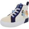 Ground Up Bluey Sneakers for Kids – Unisex High-top Bluey and Bingo Shoes with a Side Zipper so They Slip on!(Blue/White)