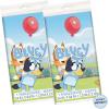 Unique Bluey Birthday Party Supplies – Rectangular Plastic Table Covers (Pack of 2) and Sticker(2)