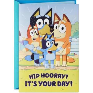 Hallmark Bluey Musical Birthday Card with Light (Hip Hooray)