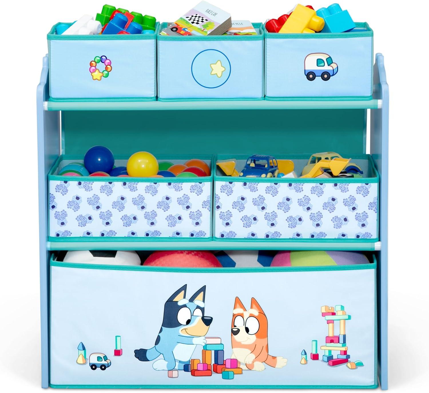 imageDelta Children Bluey Design amp Store 6 Bin Toy Storage Organizer Greenguard Gold Certified BlueBluey