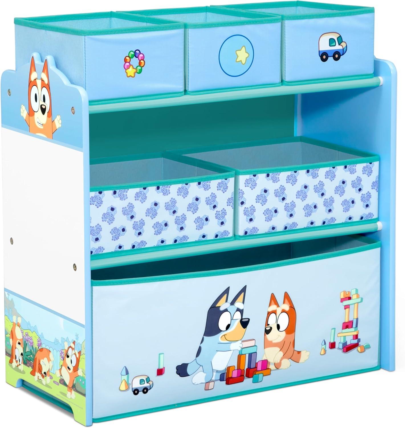 imageDelta Children Bluey Design amp Store 6 Bin Toy Storage Organizer Greenguard Gold Certified BlueBluey