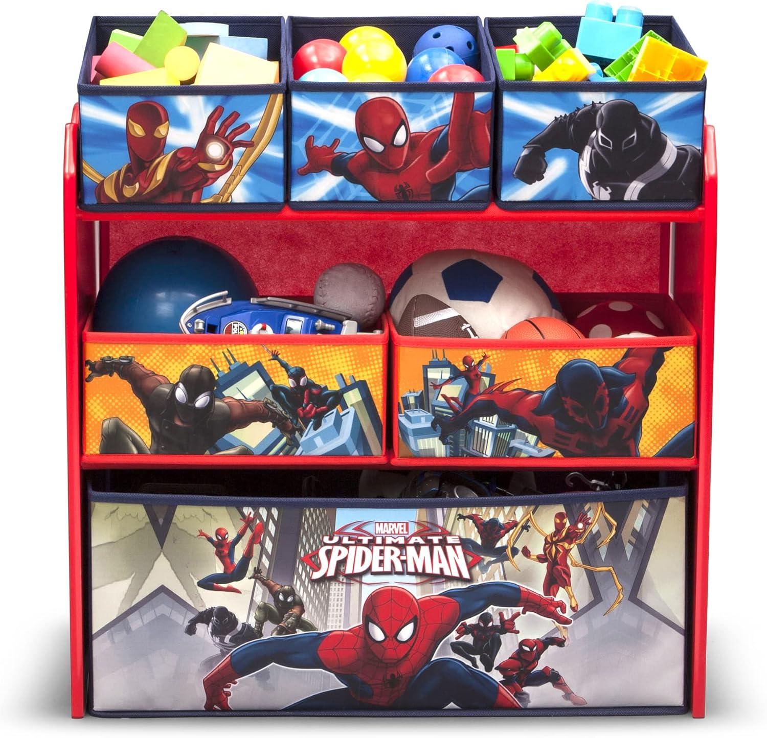 imageDelta Children Bluey Design amp Store 6 Bin Toy Storage Organizer Greenguard Gold Certified BlueSpiderman