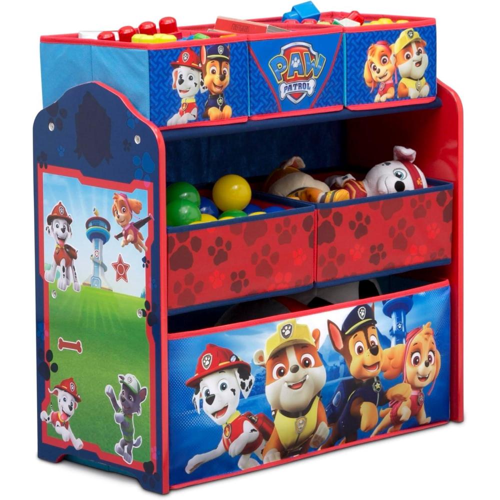 imageDelta Children Bluey Design amp Store 6 Bin Toy Storage Organizer Greenguard Gold Certified BluePaw Patrol Rescue Pups