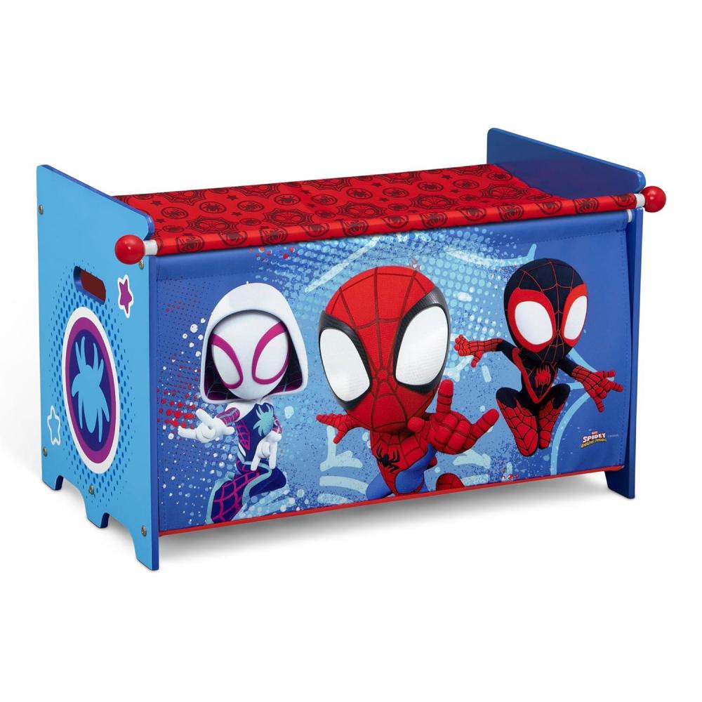 imageDelta Children  Bluey Toy Box with Retractable Fabric TopMarvel Spidey and His Amazing Friends