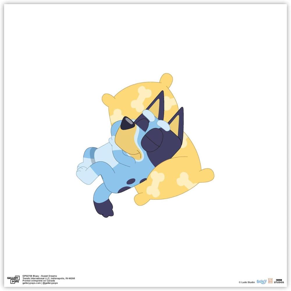 imageTrends International Gallery Pops Bluey Sweet Dreams Wall Art Wall Poster 1200 x 1200 White Frame VersionUnframed Version