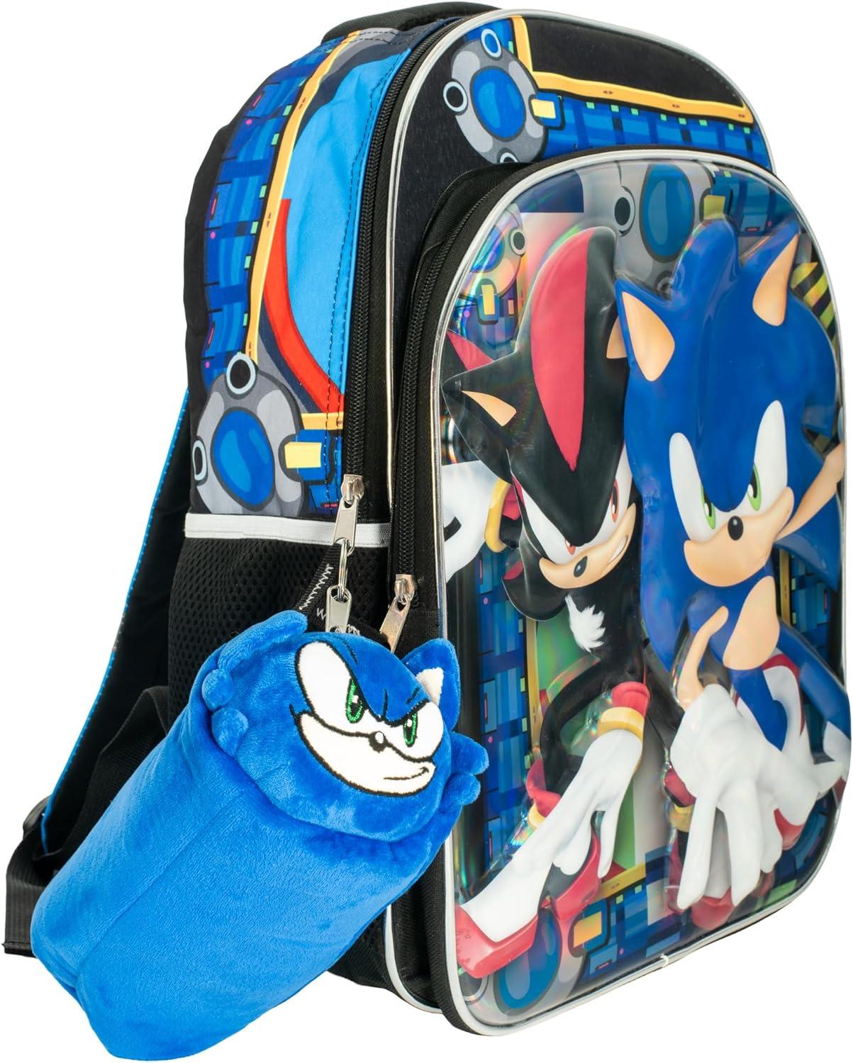imageAI ACCESSORY INNOVATIONS Bluey Soft Plush MultiFunction Storage Case Kids Plush Bag Charm with 3D Features BlueSonic