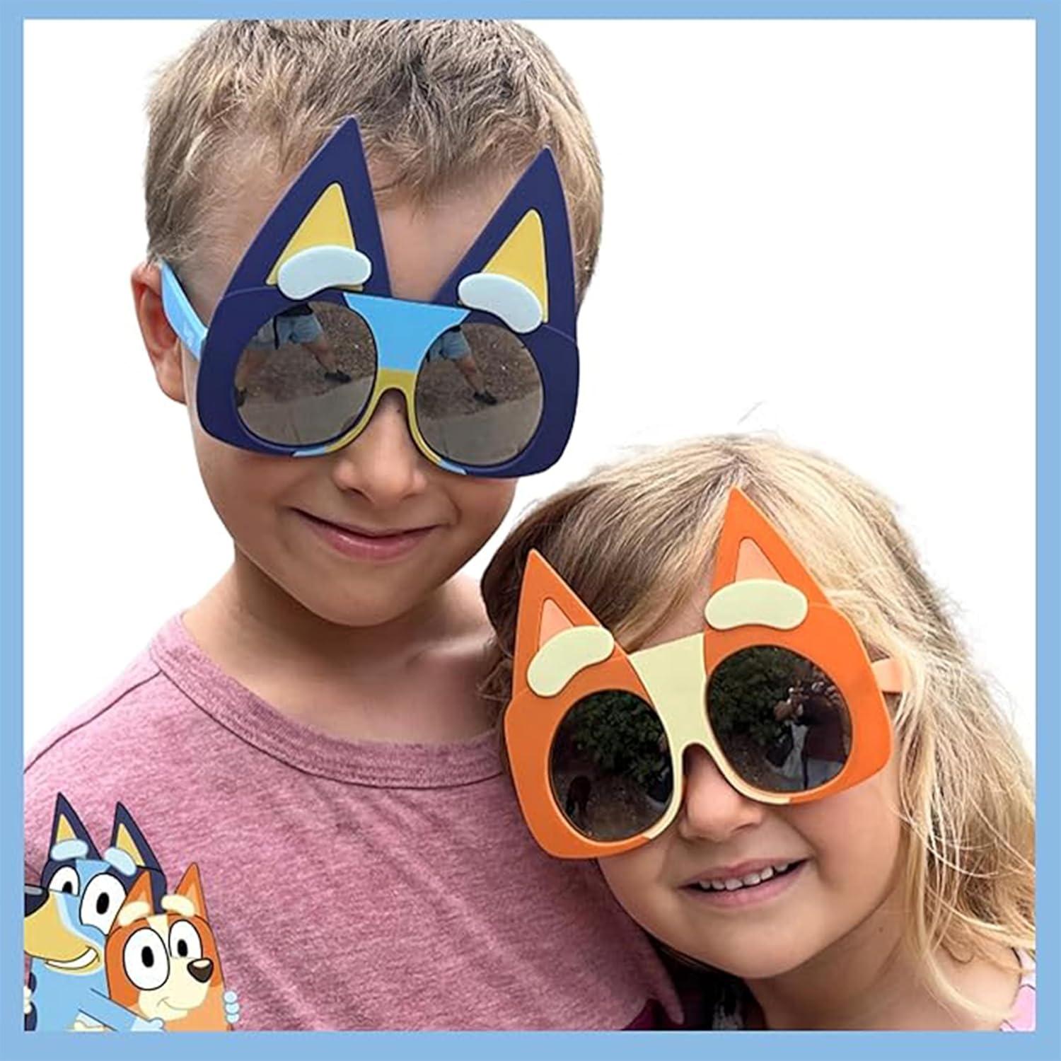 imageBLUEY Costume Sunglasses Bluey Bingo Bandit Chilli or Chattermax Costume Accessory Child and Adult SizeCousins 4 Pack