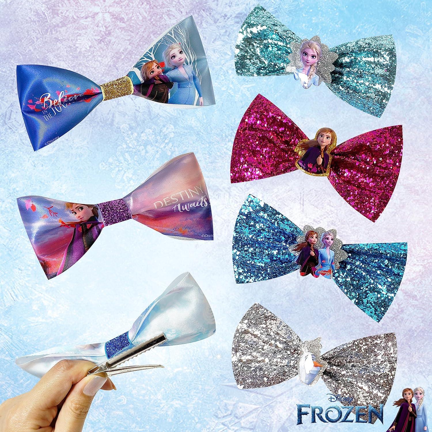 imageBaby Shark Kids Hair Bows Hair Accessories Gift Set 7 Pcs 4 Inch Bundle for Girls Different Character on each Clip Alligator Clip Ages 3 Disney Frozen 2
