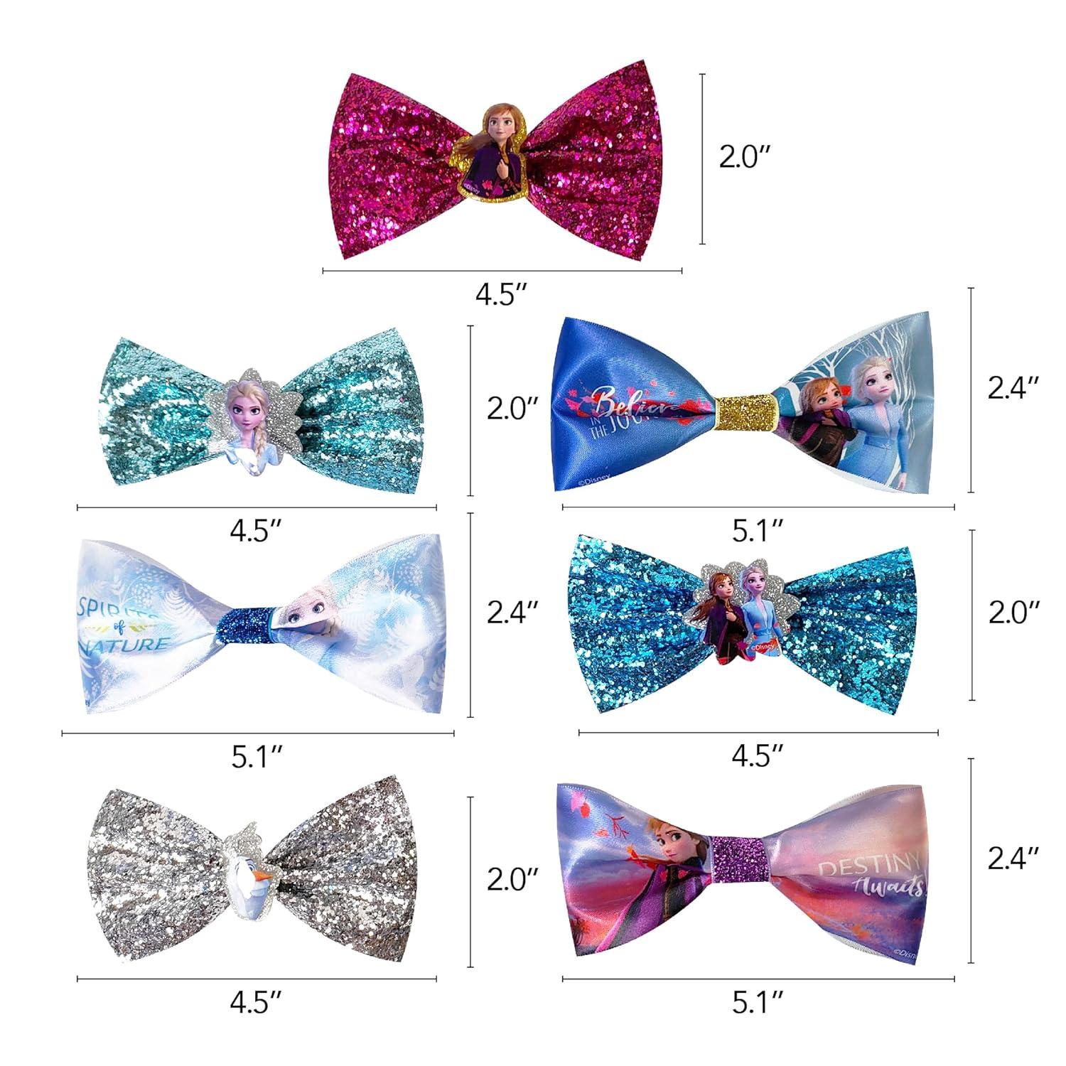 imageBaby Shark Kids Hair Bows Hair Accessories Gift Set 7 Pcs 4 Inch Bundle for Girls Different Character on each Clip Alligator Clip Ages 3 Disney Frozen 2