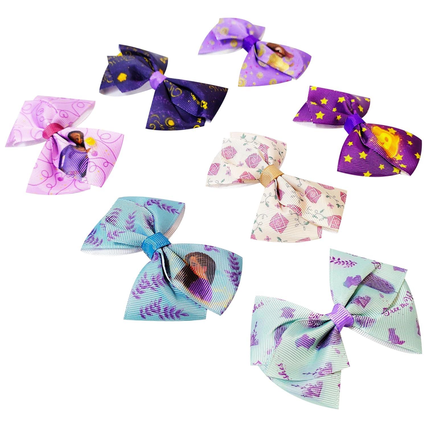 imageBaby Shark Kids Hair Bows Hair Accessories Gift Set 7 Pcs 4 Inch Bundle for Girls Different Character on each Clip Alligator Clip Ages 3 Disney Wish