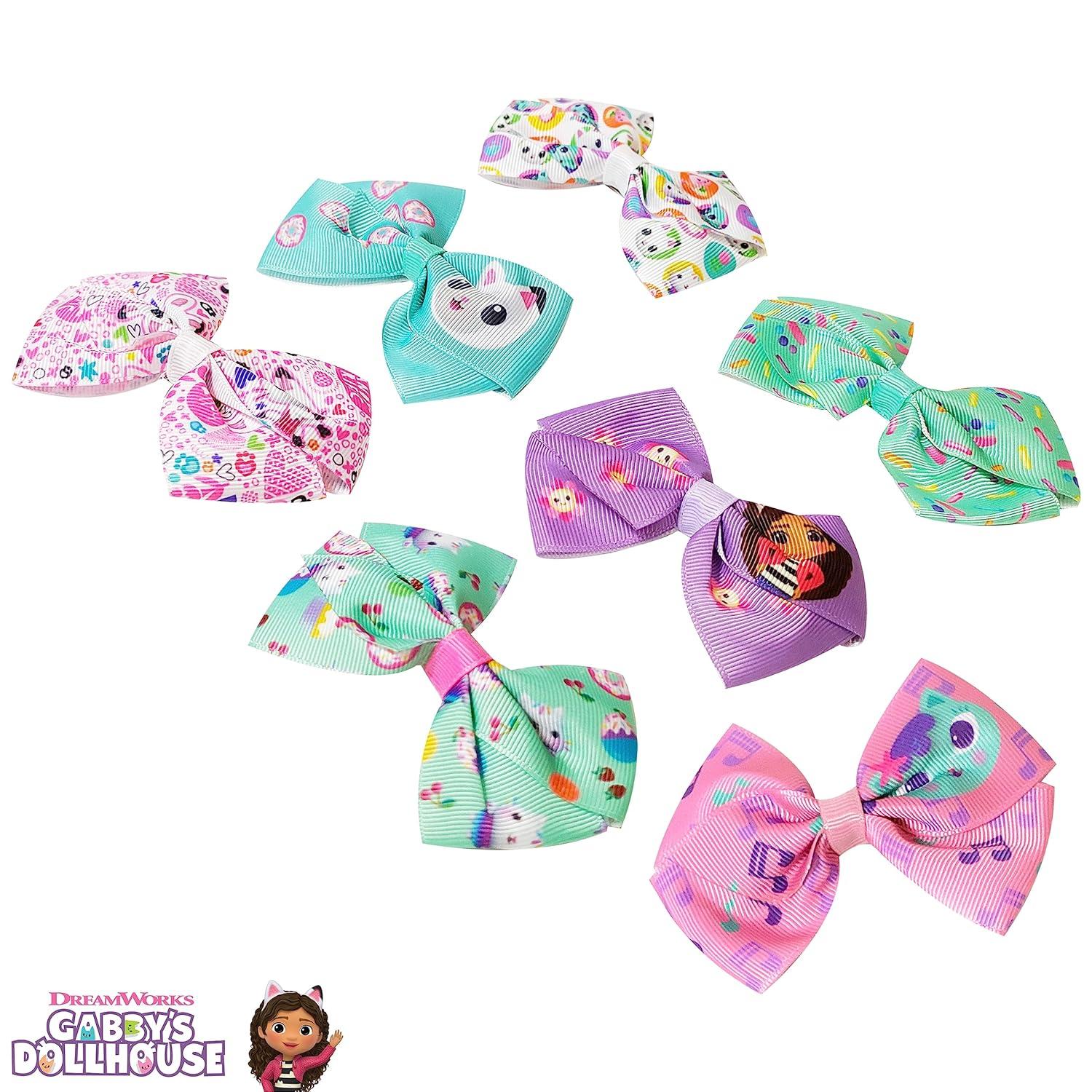 imageBaby Shark Kids Hair Bows Hair Accessories Gift Set 7 Pcs 4 Inch Bundle for Girls Different Character on each Clip Alligator Clip Ages 3 Gabby