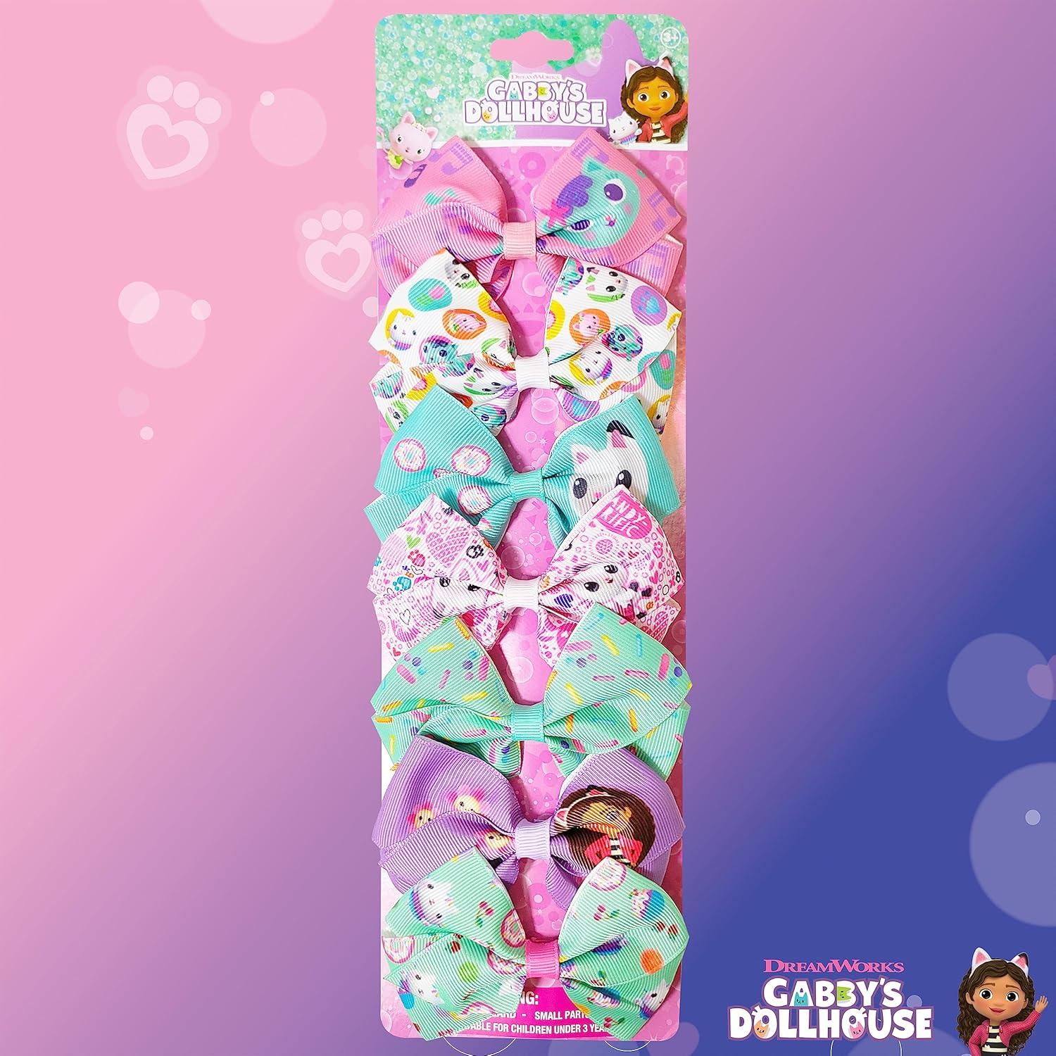 imageBaby Shark Kids Hair Bows Hair Accessories Gift Set 7 Pcs 4 Inch Bundle for Girls Different Character on each Clip Alligator Clip Ages 3 Gabby