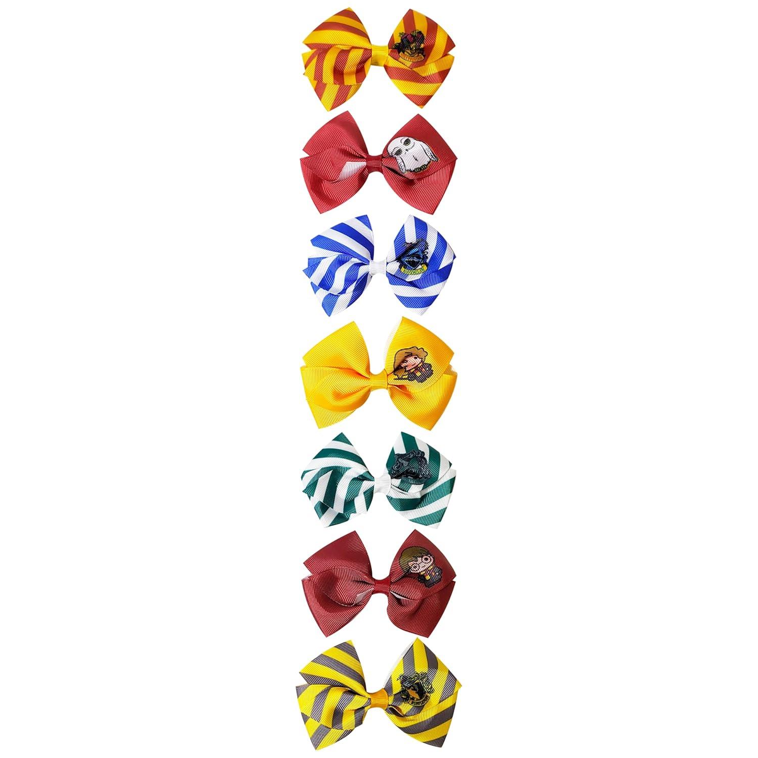 imageBaby Shark Kids Hair Bows Hair Accessories Gift Set 7 Pcs 4 Inch Bundle for Girls Different Character on each Clip Alligator Clip Ages 3 Harry Potter