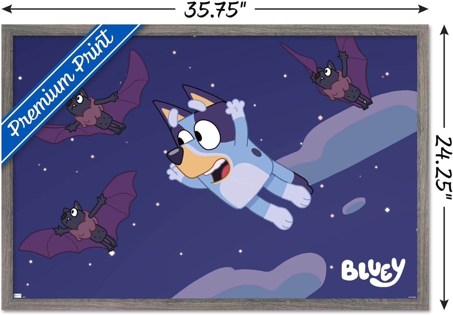 imageBluey Bats Wall Poster 19L x 13W Premium Unframed VersionBarnwood Framed Version