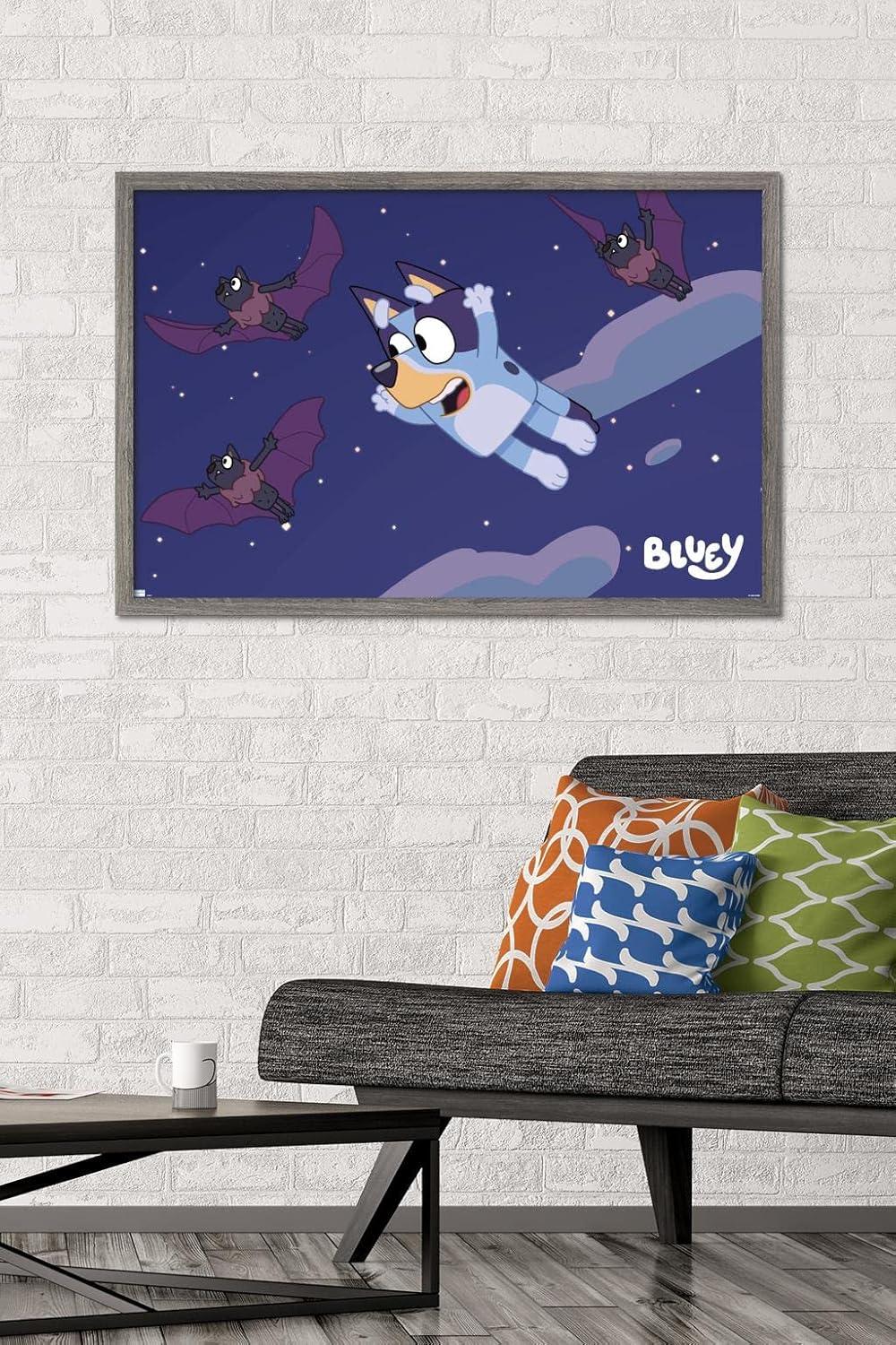 imageBluey Bats Wall Poster 19L x 13W Premium Unframed VersionBarnwood Framed Version