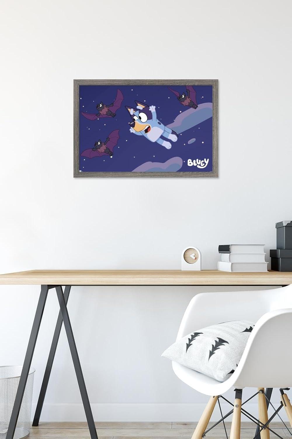 imageBluey Bats Wall Poster 19L x 13W Premium Unframed VersionBarnwood Framed Version