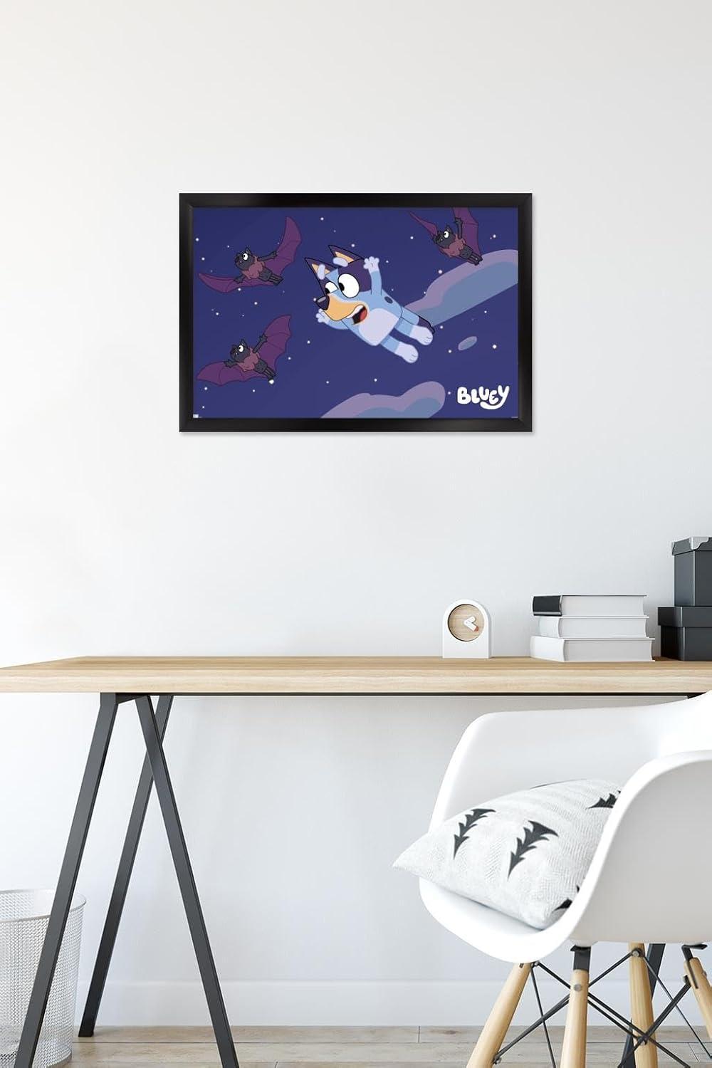imageBluey Bats Wall Poster 19L x 13W Premium Unframed VersionBlack Framed Version