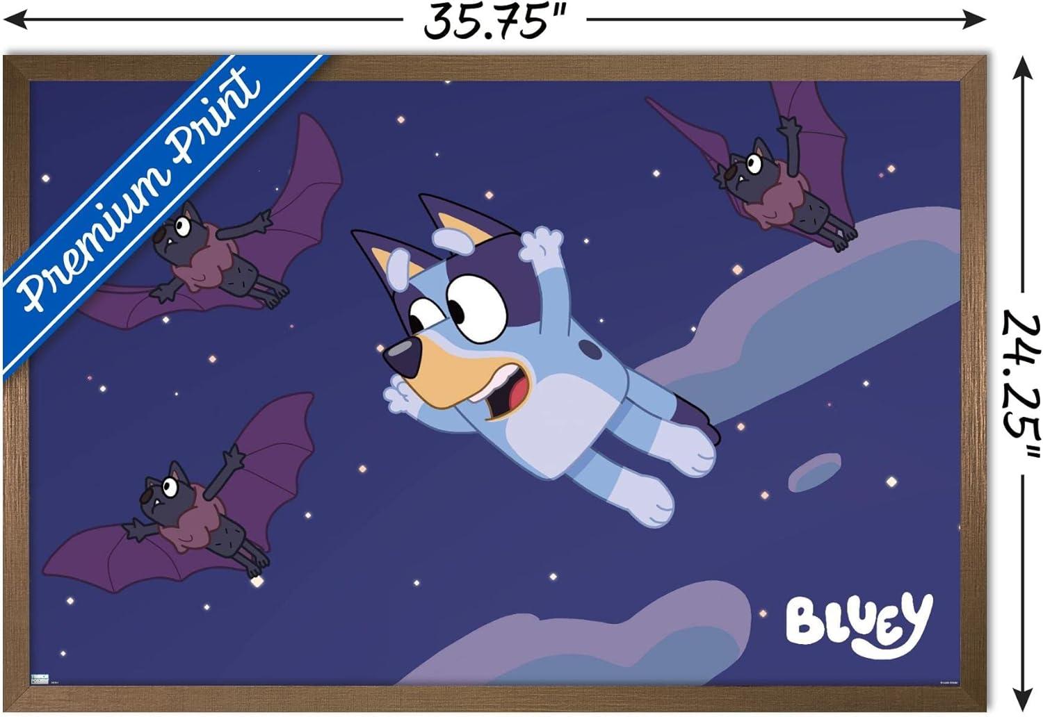 imageBluey Bats Wall Poster 19L x 13W Premium Unframed VersionBronze Framed Version