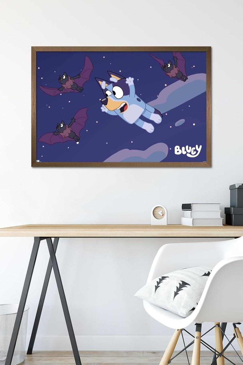imageBluey Bats Wall Poster 19L x 13W Premium Unframed VersionBronze Framed Version