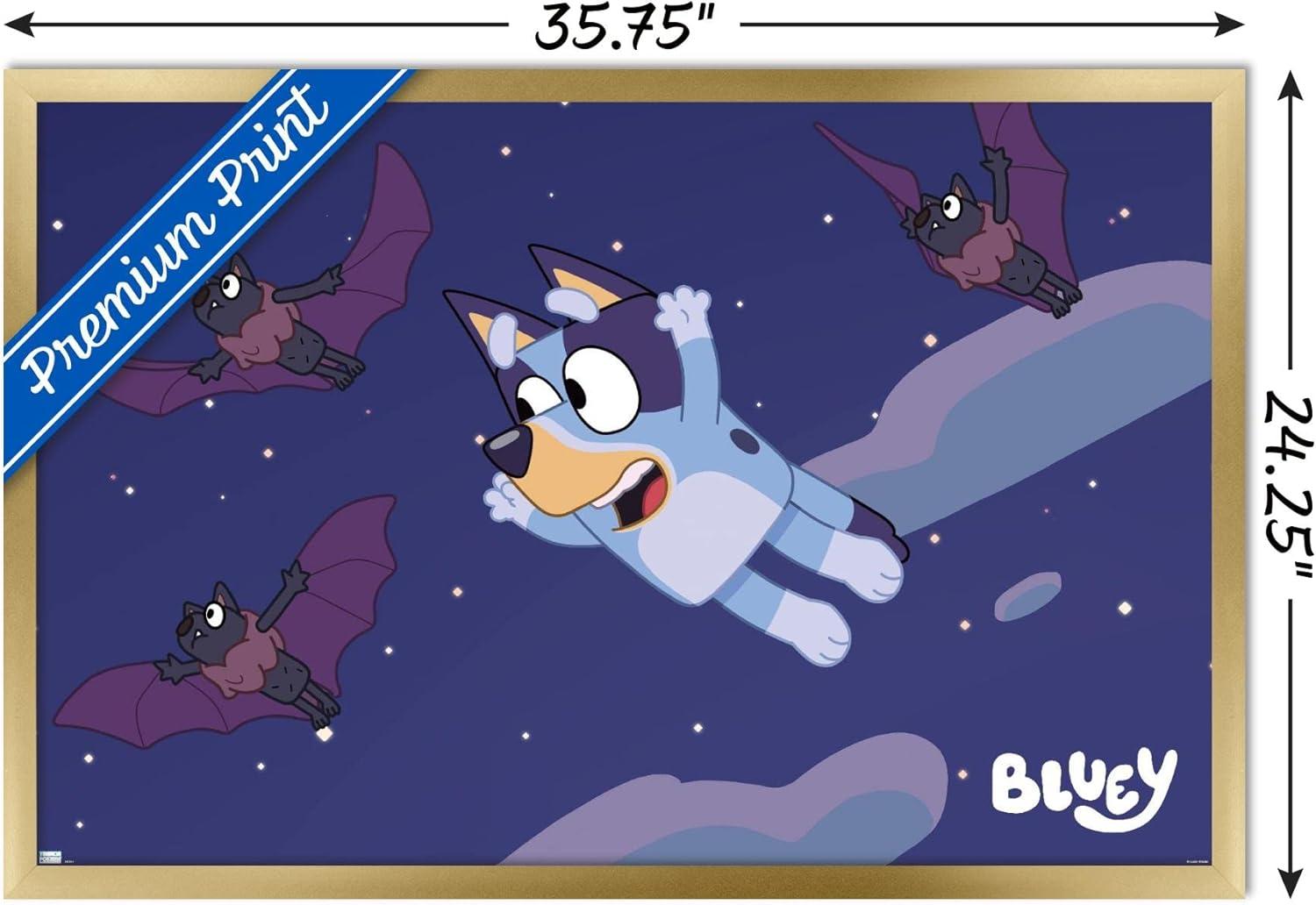 imageBluey Bats Wall Poster 19L x 13W Premium Unframed VersionGold Framed Version