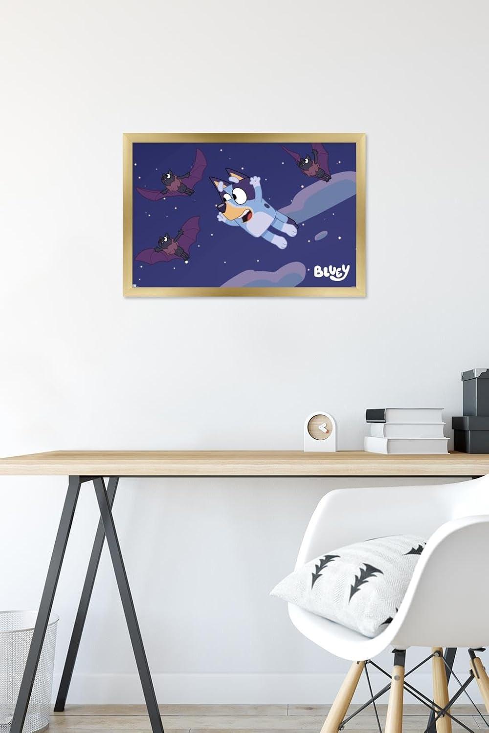 imageBluey Bats Wall Poster 19L x 13W Premium Unframed VersionGold Framed Version
