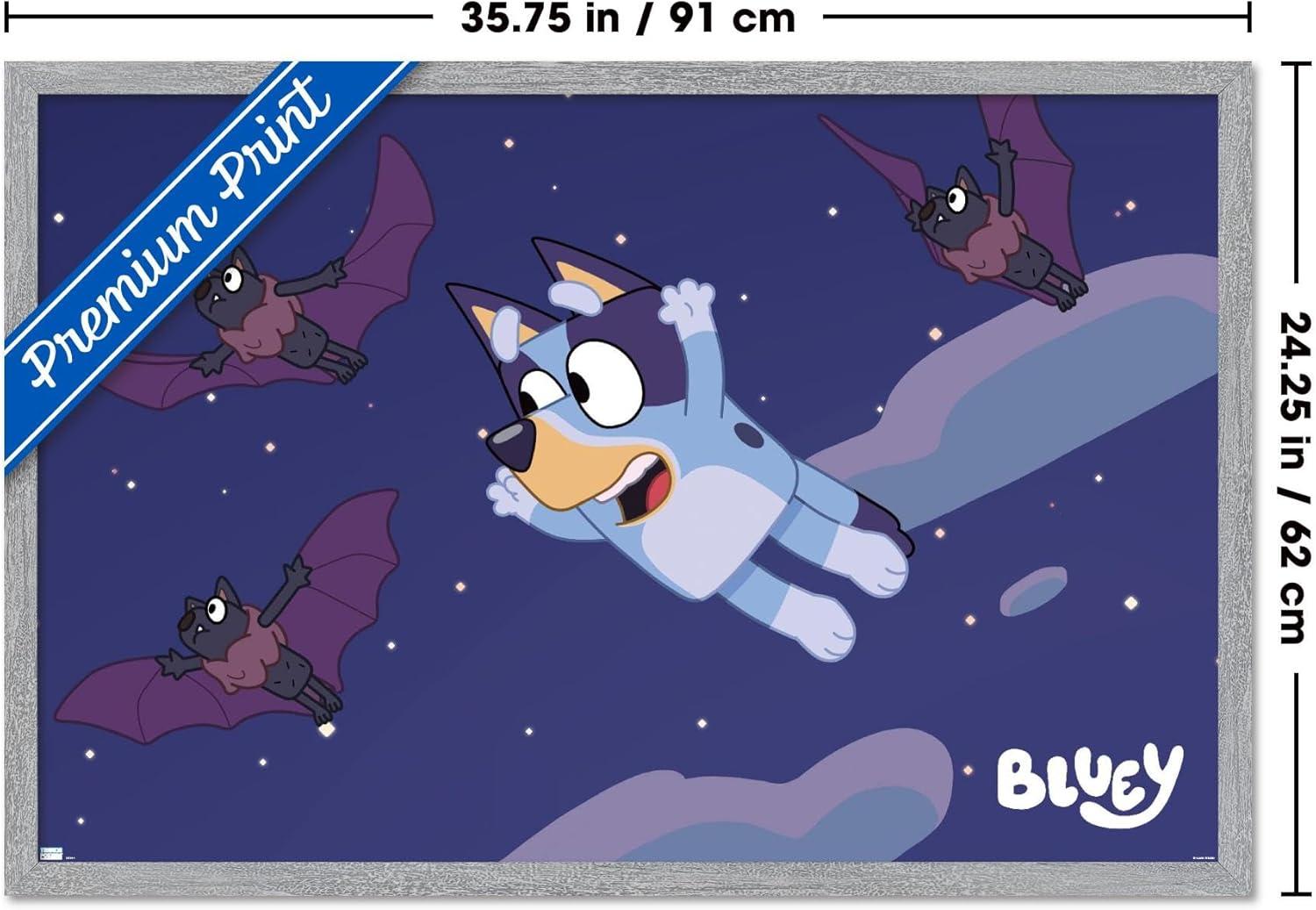 imageBluey Bats Wall Poster 19L x 13W Premium Unframed VersionGray Framed Version