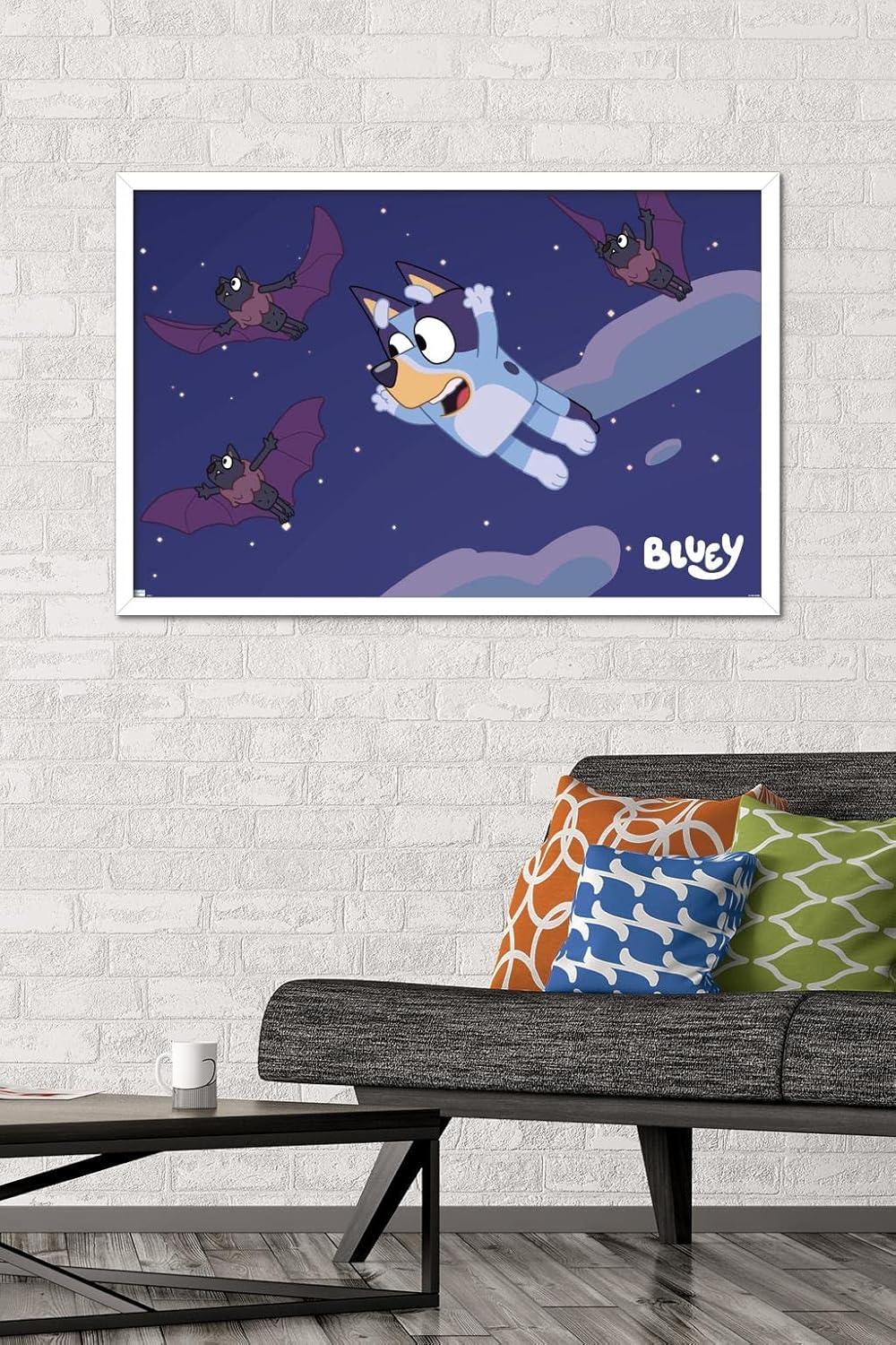 imageBluey Bats Wall Poster 19L x 13W Premium Unframed VersionWhite Framed Version
