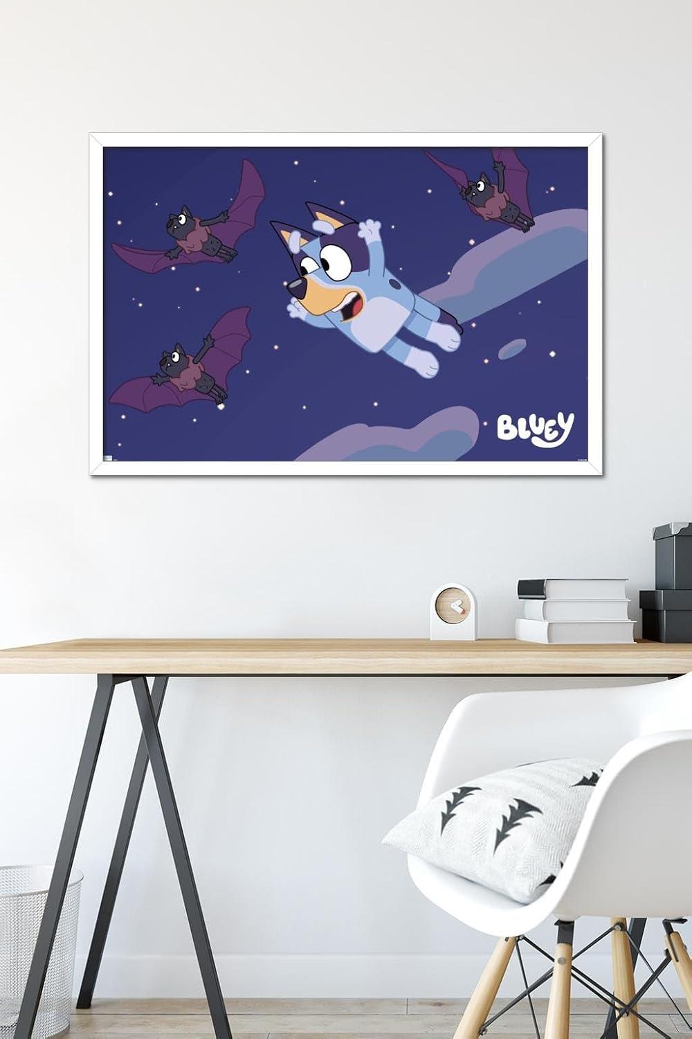 imageBluey Bats Wall Poster 19L x 13W Premium Unframed VersionWhite Framed Version