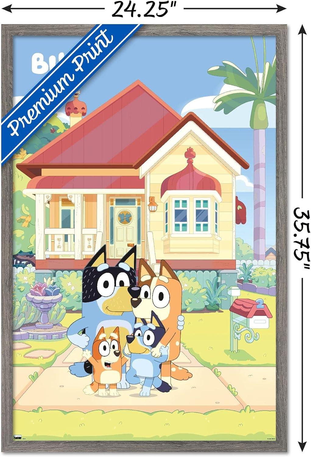 imageBluey Family Wall Poster 19L x 13W Premium Unframed VersionBarnwood Framed Version