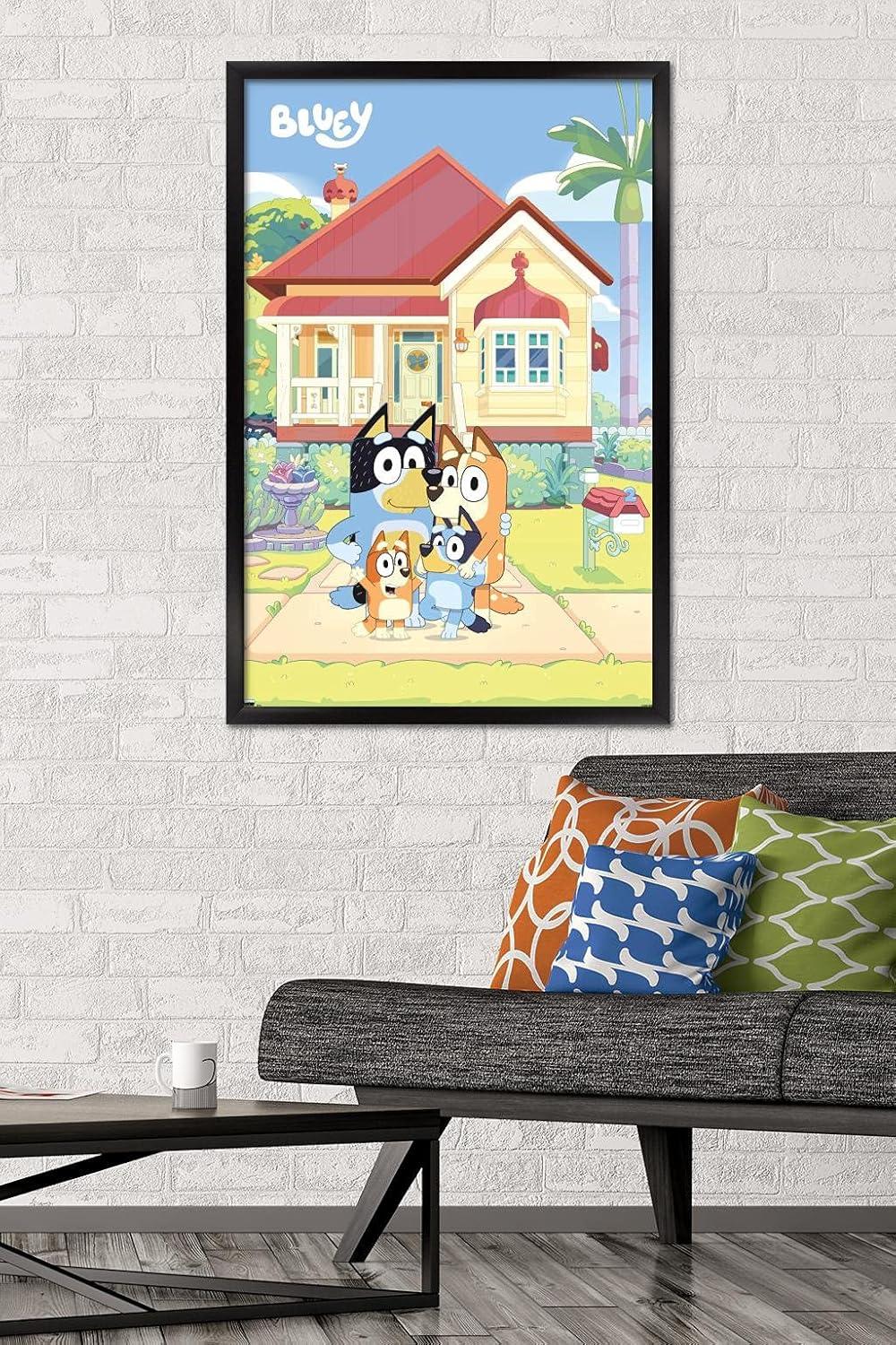 imageBluey Family Wall Poster 19L x 13W Premium Unframed VersionBlack Framed Version