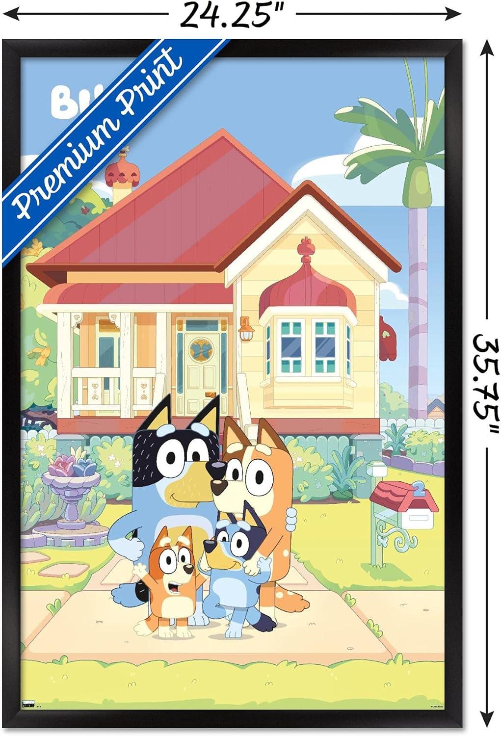 imageBluey Family Wall Poster 19L x 13W Premium Unframed VersionBlack Framed Version