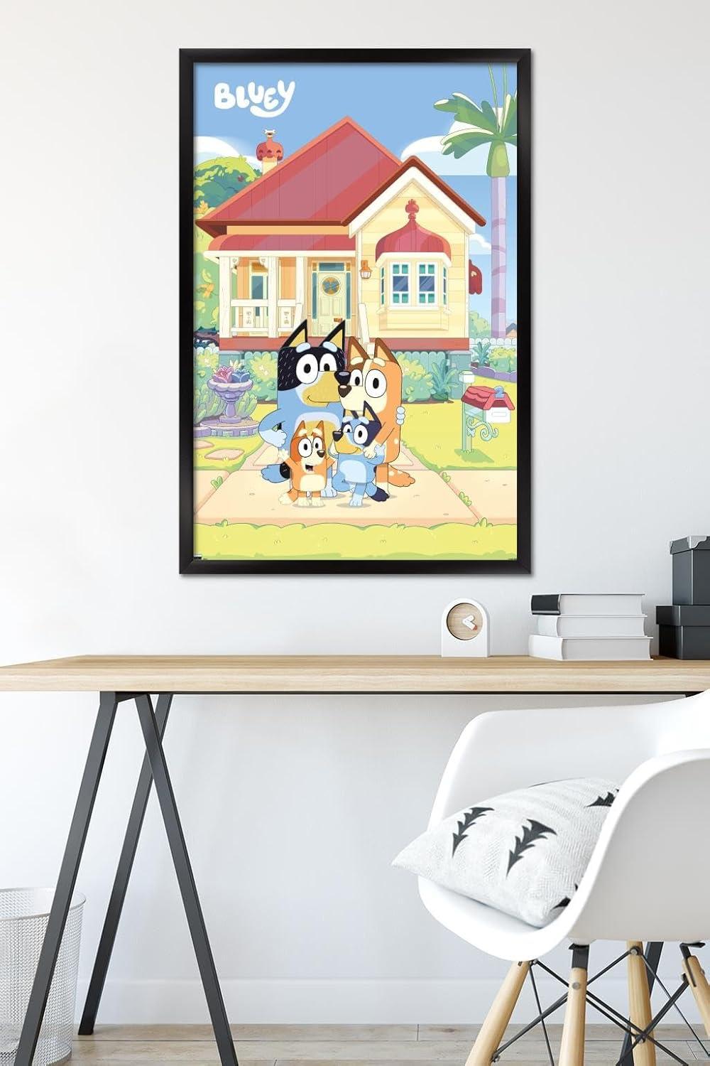 imageBluey Family Wall Poster 19L x 13W Premium Unframed VersionBlack Framed Version